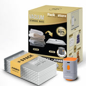 Vacuum Storage Bags Jumbo XXXL 8 Pack (37.5×49.2 In) with Electric Pump, Thick Space Saver Bags, Double Zipper Airtight Seal, Reusable Vacuum Compression Bags for Clothes, Bedding, Comforters Pillows