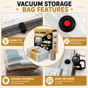 Vacuum Storage Bags Jumbo XXXL 8 Pack (37.5×49.2 In) with Electric Pump, Thick Space Saver Bags, Double Zipper Airtight Seal, Reusable Vacuum Compression Bags for Clothes, Bedding, Comforters Pillows