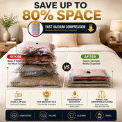 20 Pack Vacuum Storage Bags with Pump, 80% Compression Space Saver Vacuum Seal Bags for Clothing, Blankets, Comforters, Travel Luggage Organization and Storage