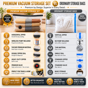 20 Pack Vacuum Storage Bags with Pump, 80% Compression Space Saver Vacuum Seal Bags for Clothing, Blankets, Comforters, Travel Luggage Organization and Storage