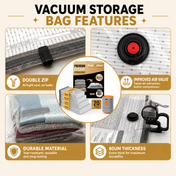 20 Pack Vacuum Storage Bags with Pump, 80% Compression Space Saver Vacuum Seal Bags for Clothing, Blankets, Comforters, Travel Luggage Organization and Storage