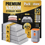 20 Pack Vacuum Storage Bags with Rechargeable Pump (J, L, M, S)