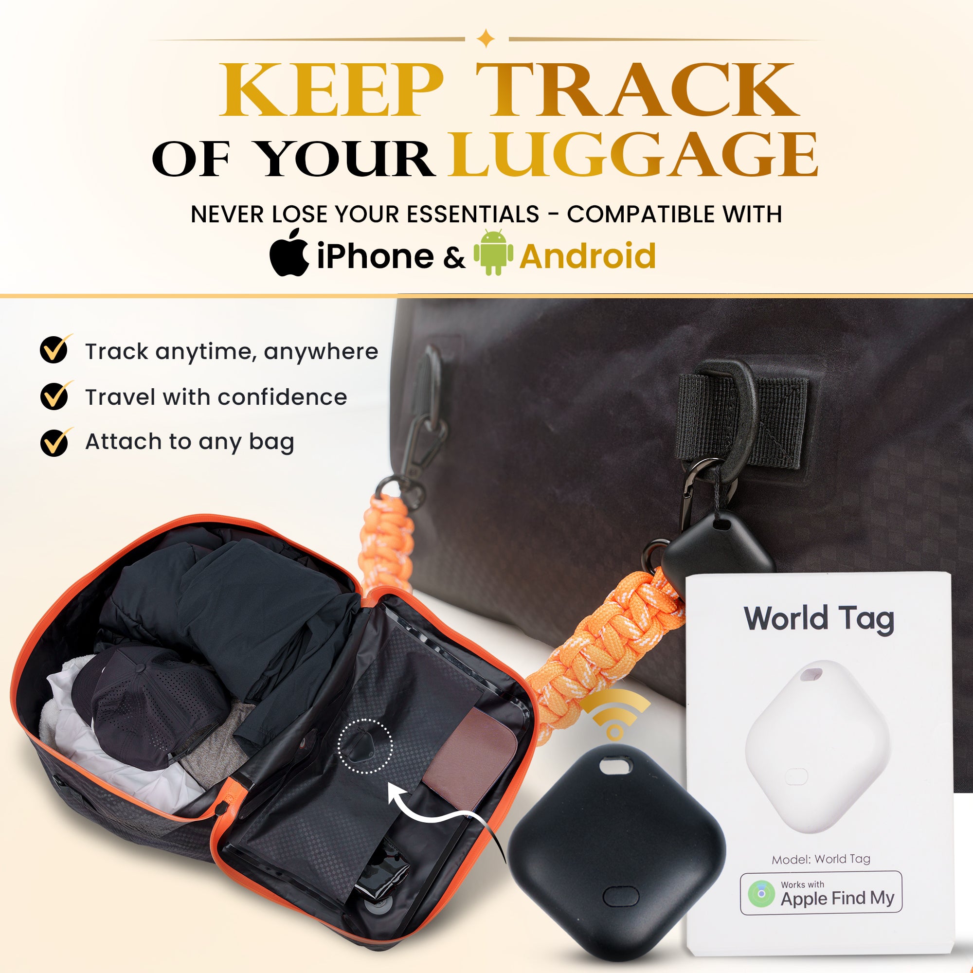 Premium Travel Vacuum Bags with Pump, 180°Wide-Open Compression Packing cubes Travel Must haves,Reusable Polyester, TPU, Airtight Zipper Seal, Waterproof Vacuum Storage Bags, (2 Pack With Tracker)